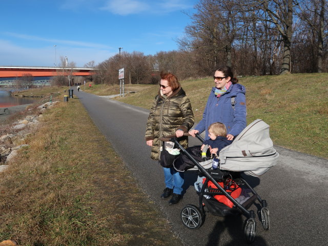 Brigitte, Nils und Sabine zwischen Brigittenauer Br&uuml;cke und Reichsbr&uuml;cke