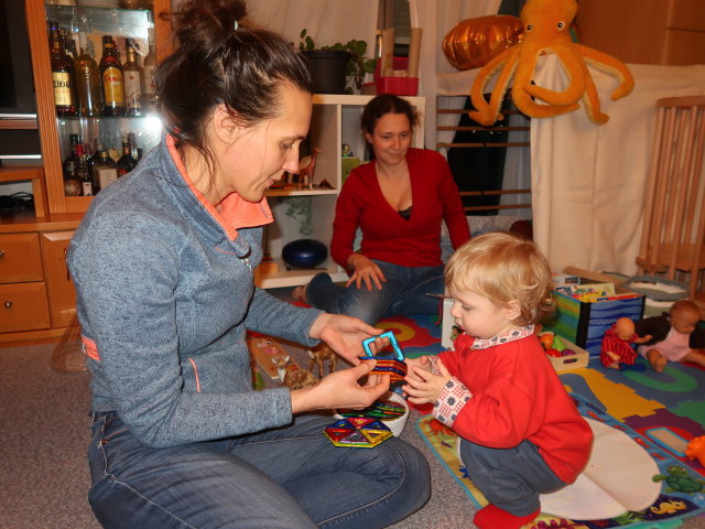Ursa, Sabine und Nils in unserer Wohnung