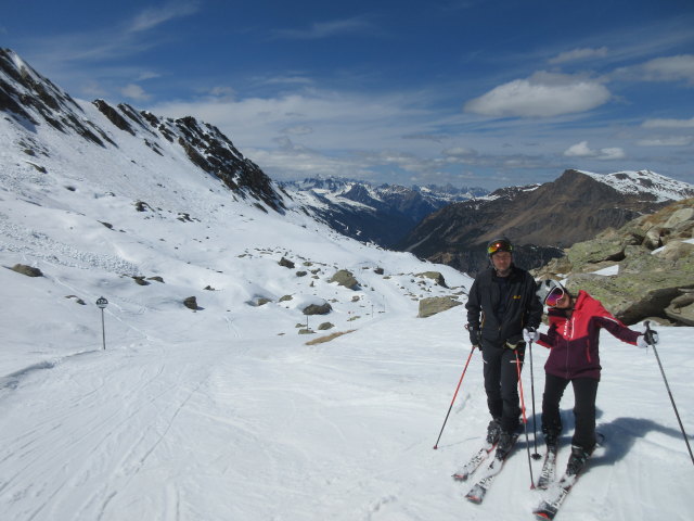 Frank und Melanie auf der Saggratabfahrt