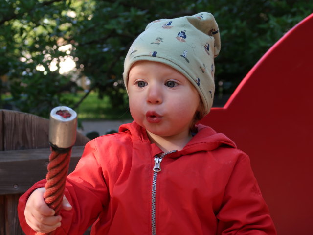 Nils am Erlebnisspielplatz Schlosspark Wolkersdorf