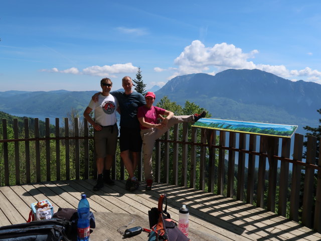 Ich, Frank und Melanie auf der Aussichtsplattform Hollerberg
