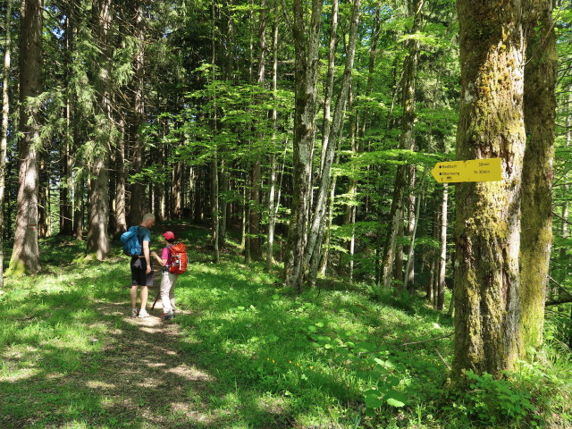 Frank und Melanie zwischen Hochplettspitz und Skigebiet Hochplett / Oberaschau