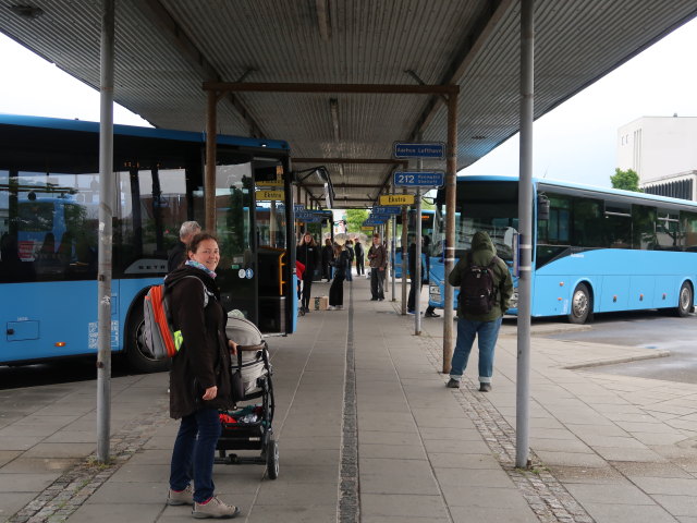 Sabine im Randers Busterminal (23. Mai)