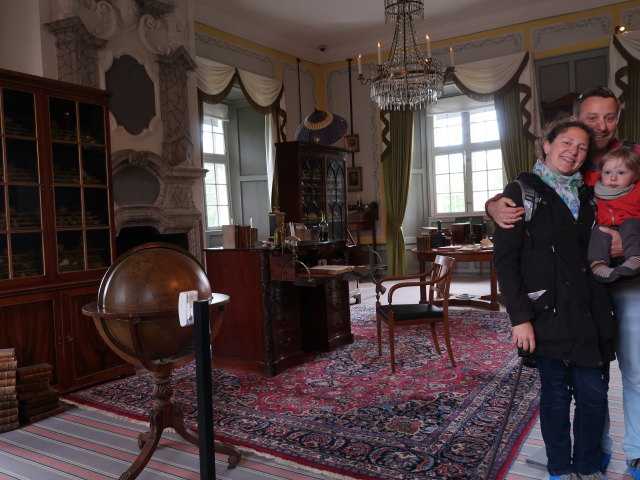 Sabine, ich und Nils im Gammel Estrup im Det Gr&oslash;nne Museum in Auning (23. Mai)