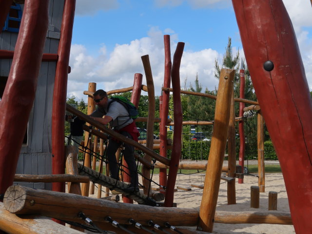 Nils und ich beim Castle Hotel in Billund (26. Mai)