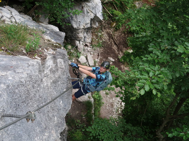 Poppenberg-Klettersteig: Tim im Einstieg (7. Juni)