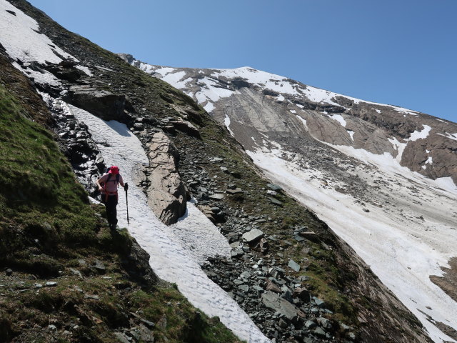 Irene zwischen Schmiedingerscharte und Schmiedingerkar (14. Juni)