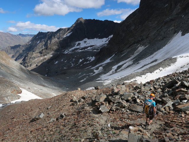Aaron zwischen Aperem Madatschjoch und Kaunergrath&uuml;tte (28. Juni)