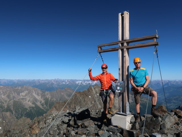 Ich und Aaron auf der Verpeilspitze, 3.423 m (29. Juni)