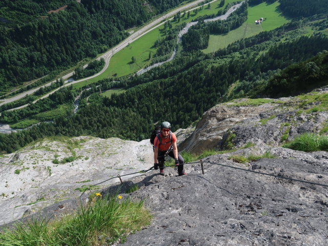 Klostertaler Klettersteig: Carmen im Abschnitt 4 'Dirty Shoe Corner'