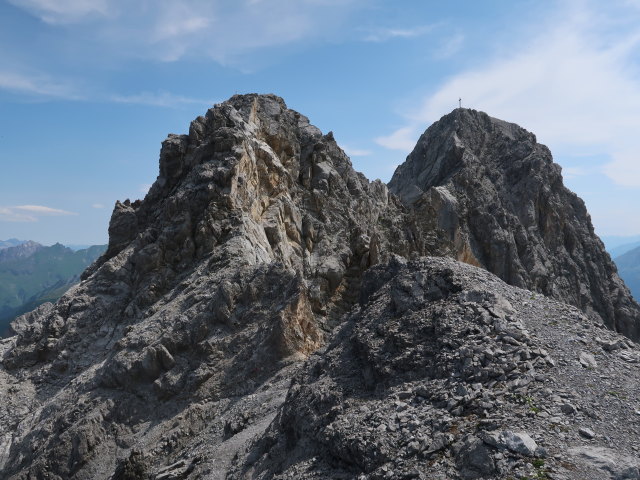 Arlberger Klettersteig: Angela zwischen Wei&szlig;schrofenspitze und Lisunspitze (19. Juli)