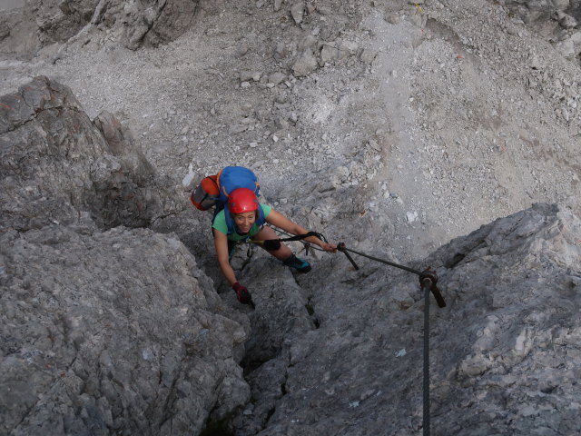 Arlberger Klettersteig: Angela zwischen Lisunspitze und Lorfekopf (19. Juli)