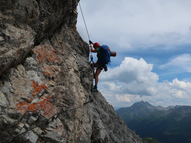 Arlberger Klettersteig: Angela zwischen Knoppenjochspitze und Westeinstieg (19. Juli)