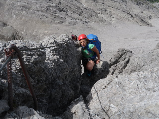 Arlberger Klettersteig: Angela zwischen Knoppenjochspitze und Westeinstieg (19. Juli)