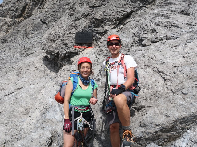 Arlberger Klettersteig: Angela und ich beim Westeinstieg (19. Juli)