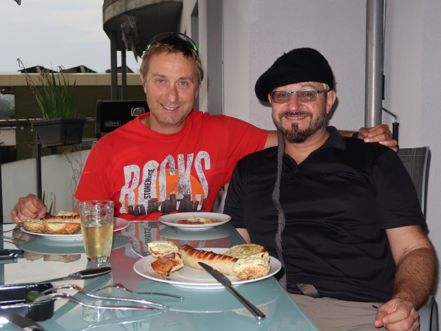 Ich und Markus in der K&uuml;rbergstra&szlig;e in Z&uuml;rich (26. Juli)