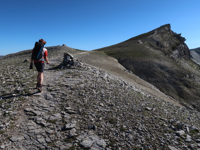 Ronald am Klagenfurter Jubil&auml;umsweg zwischen Rossscharte und Wei&szlig;enbachscharte (8. Aug.)