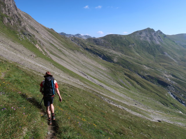 Ronald am Hagener Weg zwischen Feldseescharte und Hagener H&uuml;tte (10. Aug.)