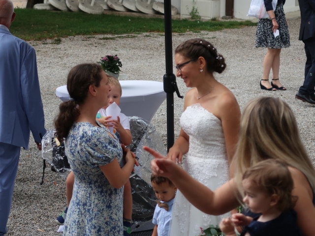 Sabine, Nils, ? und Kathrin beim Musikpavillon Payerbach