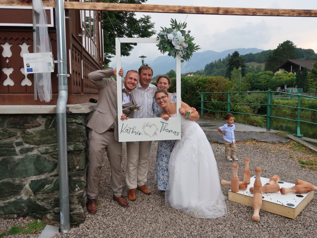 Thomas, ich, Sabine, Kathrin und ? beim Musikpavillon Payerbach