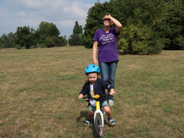 Nils und Sabine beim Badeteich S&uuml;&szlig;enbrunn
