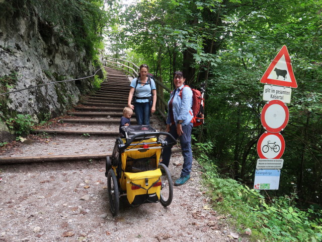 Nils, Sabine und Ulrike auf der Kaiserstiege (23. Aug.)