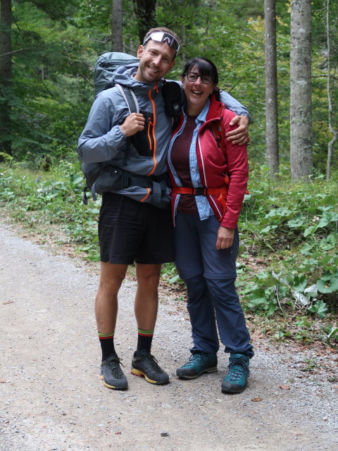 Christoph und Ulrike im Kaisertal zwischen B&auml;rentalbach und Hinterb&auml;renbad (23. Aug.)