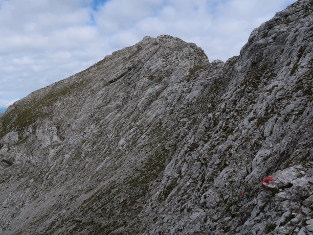 Kaisersch&uuml;tzen-Klettersteig: Christoph zwischen Abzweigung Gamshalt und Ellmauer Halt (24. Aug.)