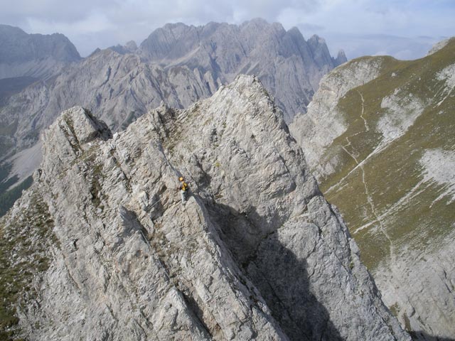 Madonnen-Klettersteig: Axel auf der Kleinen Gamswiesenspitze (1. Okt. 2006)