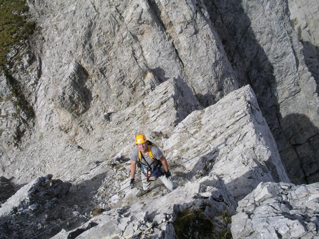 Madonnen-Klettersteig: Axel auf der Kleinen Gamswiesenspitze (1. Okt. 2006)