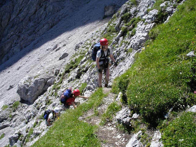 Zellinköpfe-Klettersteig: Christine, Heike und Daniela (13. Juli 2007)