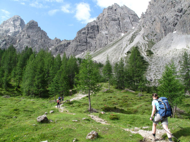 Christiane, Stephan, ? und Daniela zwischen Insteinhütte und Marcherstein (16. Juli 2009)