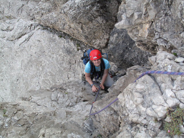 Route 'Haspinger': Daniela in der 5. Seillänge (16. Juli 2009)