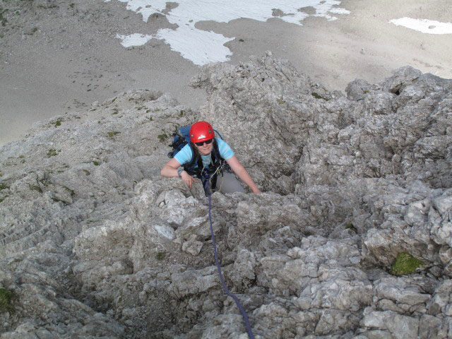 Route 'Haspinger': Daniela in der 8. Seillänge (16. Juli 2009)