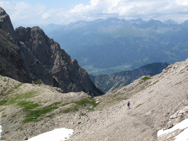 Stephan, ? und Daniela zwischen Kleiner Teplitzer Spitze und Kerschbaumer Törl (16. Juli 2009)