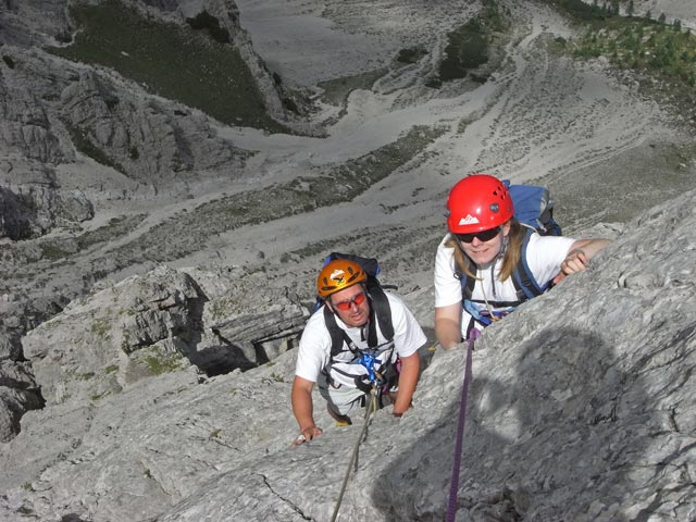 Kleine Gamswiesenspitze Nordostkante: Erich und Daniela (10. Juli 2008)