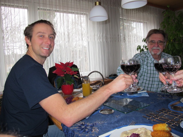 Ich und Papa im Haus meiner Eltern (26. Dez.)